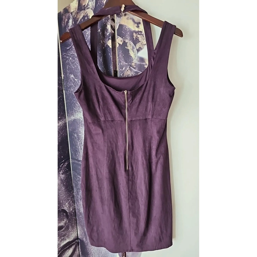 GUESS Women's Purple Sueded Sleeveless Scoop Neck Halter Strap‎ Dress Size 10 - Picture 5 of 9